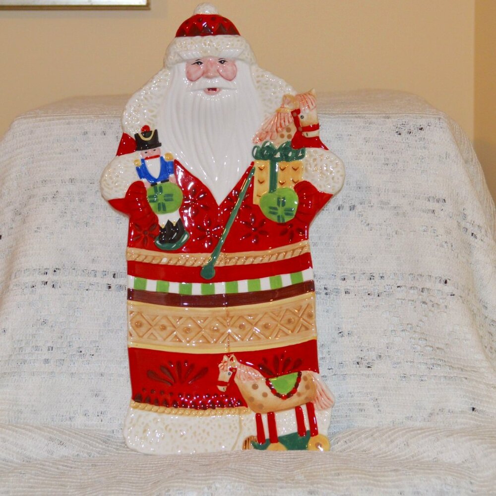 Fitz and Floyd Essentials Memories of Santa Snack Tray
